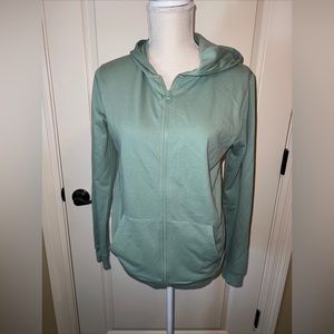 Nordstrom rack XL Long Sleeve Hooded Fleece Green Zip Up Jacket